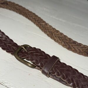 Braided Brown genuine Leather ladies Belt 49